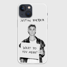 Чехол для iPhone 13 mini с принтом JUSTIN BIEBER в Новосибирске,  |  | bieber | boy | justin | mean | music | pop | rnb | song | usa | what | бибер | джастин | музыка | парень | певец | песни | попса | портрет | сша