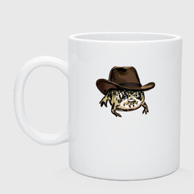 Кружка керамическая с принтом Дождевая лягушка в шляпе в Новосибирске, керамика | объем — 330 мл, диаметр — 80 мм. Принт наносится на бока кружки, можно сделать два разных изображения | cowboy | cowboy hat | desert rain frog | howdy meme | meme | дождевая лягушка | иллюстрация | ковбой | ковбойская шляпа | лягуха | мемы | настроение | недовольное лицо | прикольные картинки | рисунок | сердитая лягушка