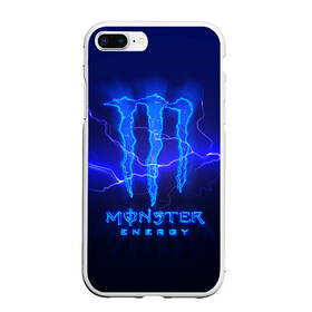 Чехол для iPhone 7Plus/8 Plus матовый с принтом MONSTER ENERGY МОЛНИЯ в Новосибирске, Силикон | Область печати: задняя сторона чехла, без боковых панелей | monster | monster energy | монстер | монстер енерджи | монстер енэрджи | монстер энерджи | энергетик | энергетический напиток