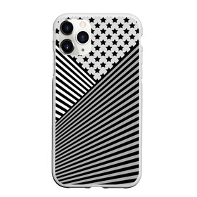 Чехол для iPhone 11 Pro матовый с принтом Полосатый комбинированный узор в Новосибирске, Силикон |  | звезды | комбинированный | молодежный | монохромный | полосатый | серый и черный | современный | черно белый