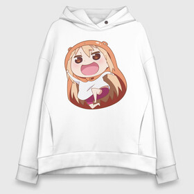 Женское худи Oversize хлопок с принтом Umaru в Новосибирске, френч-терри — 70% хлопок, 30% полиэстер. Мягкий теплый начес внутри —100% хлопок | боковые карманы, эластичные манжеты и нижняя кромка, капюшон на магнитной кнопке | anime | himouto umaru chan | umaru | umaru chan | аниме | аниме сереал | двуличная сестрёнка умару | мульт  фильм | мультсериал | умару | умару дома | умару чан