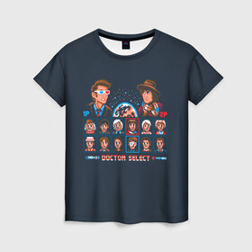 Женская футболка 3D с принтом Доктор Кто 8 бит в Новосибирске, 100% полиэфир ( синтетическое хлопкоподобное полотно) | прямой крой, круглый вырез горловины, длина до линии бедер | doctor who | serial | доктор кто | путешествия во времени | сериал | сериалы | фантастика
