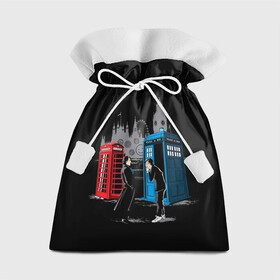Подарочный 3D мешок с принтом Шерлок х Доктор в Новосибирске, 100% полиэстер | Размер: 29*39 см | doctor who | serial | sherlock | доктор кто | путешествия во времени | сериал | сериалы | фантастика | шерлок