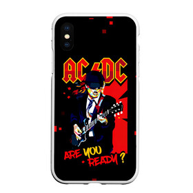 Чехол для iPhone XS Max матовый с принтом ARE YOU REDY? AC/DC в Новосибирске, Силикон | Область печати: задняя сторона чехла, без боковых панелей | ac dc | acdc | acdc ас дс | angus | back in black | highway to hell | mckinnon | you | австралийская | ангус янг | ас дс | асдс | блюз | в форме | гитара | группа | крис слэйд | метал | молния | музыка | певец | рок | рок н ролл | стиви янг