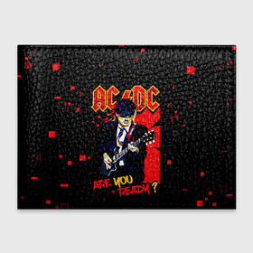 Обложка для студенческого билета с принтом ARE YOU REDY? AC/DC в Новосибирске, натуральная кожа | Размер: 11*8 см; Печать на всей внешней стороне | ac dc | acdc | acdc ас дс | angus | back in black | highway to hell | mckinnon | you | австралийская | ангус янг | ас дс | асдс | блюз | в форме | гитара | группа | крис слэйд | метал | молния | музыка | певец | рок | рок н ролл | стиви янг