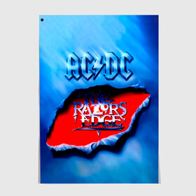 Постер с принтом AC/DC - The Razor’s Edge в Новосибирске, 100% бумага
 | бумага, плотность 150 мг. Матовая, но за счет высокого коэффициента гладкости имеет небольшой блеск и дает на свету блики, но в отличии от глянцевой бумаги не покрыта лаком | Тематика изображения на принте: ac dc | acdc | acdc ас дс | angus | back in black | highway to hell | mckinnon | you | австралийская | ангус янг | ас дс | асдс | блюз | в форме | гитара | группа | крис слэйд | метал | молния | музыка | певец | рок | рок н ролл | стиви янг