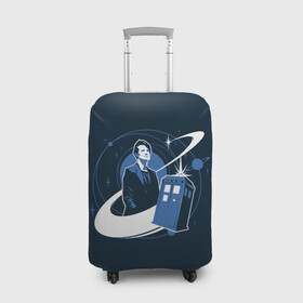 Чехол для чемодана 3D с принтом MATT SMITH в Новосибирске, 86% полиэфир, 14% спандекс | двустороннее нанесение принта, прорези для ручек и колес | doctor who | serial | доктор кто | путешествия во времени | сериал | сериалы | фантастика
