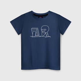 Детская футболка хлопок с принтом Хм... почему не работает в Новосибирске, 100% хлопок | круглый вырез горловины, полуприлегающий силуэт, длина до линии бедер | айтишник | мем | мемный программист | не работает | почему не работает | программист | ты ж программист | тыж программист