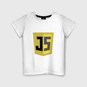 Детская футболка хлопок с принтом JS5 в Новосибирске, 100% хлопок | круглый вырез горловины, полуприлегающий силуэт, длина до линии бедер | java script | javascript | js | js5 | айтишник | вебразработка | джава скрипт | джаваскрипт | программист | ява скрипт | яваскрипт | язык программирования