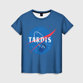 Женская футболка 3D с принтом Тардис в космосе в Новосибирске, 100% полиэфир ( синтетическое хлопкоподобное полотно) | прямой крой, круглый вырез горловины, длина до линии бедер | doctor who | serial | доктор кто | путешествия во времени | сериал | сериалы | фантастика