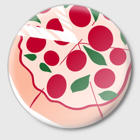 Значок с принтом пицца и ломтик в Новосибирске,  металл | круглая форма, металлическая застежка в виде булавки | быстро | вкусно | еда | италия | кухня | пицца | тесто