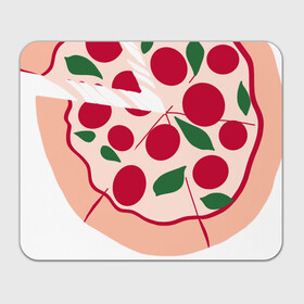Коврик для мышки прямоугольный с принтом пицца и ломтик в Новосибирске, натуральный каучук | размер 230 х 185 мм; запечатка лицевой стороны | быстро | вкусно | еда | италия | кухня | пицца | тесто