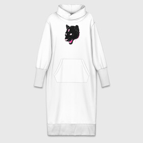 Платье удлиненное хлопок с принтом Магическая Пантера в Новосибирске,  |  | большая кошка | пантера | пантера арт | черная пантера