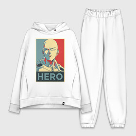 Женский костюм хлопок Oversize с принтом Сайтама постер в Новосибирске,  |  | hero | onepunch | onepunchman | pop art | poster hope | saitama | ванпанчмен | герой | поп арт | сайтама