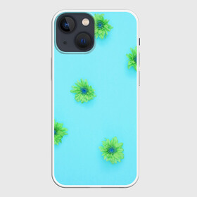 Чехол для iPhone 13 mini с принтом Зеленые Цветочки в Новосибирске,  |  | зеленые цветочки | маленькие цветочки | цветы