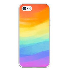 Чехол для iPhone 5/5S матовый с принтом РАДУЖНЫЕ ВОЛНЫ | RAINBOW WAVES (Z) в Новосибирске, Силикон | Область печати: задняя сторона чехла, без боковых панелей | color | paint | rainbow | rainbow waves | waves | волны | краска | радуга | радужная | радужные волны | цветная | яркая