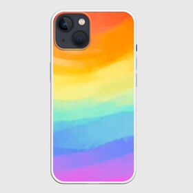 Чехол для iPhone 13 с принтом РАДУЖНЫЕ ВОЛНЫ | RAINBOW WAVES (Z) в Новосибирске,  |  | color | paint | rainbow | rainbow waves | waves | волны | краска | радуга | радужная | радужные волны | цветная | яркая