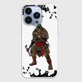 Чехол для iPhone 13 Pro с принтом ASSASSIN S CREED VALHALLA (+спина) (Z) в Новосибирске,  |  | logo | slayer | valhalla | vikings | асасин | ассасин крид | ассассин | вальхалла | викинги | лого | логотип | тамплиеры