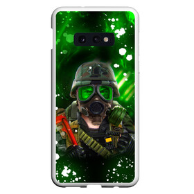 Чехол для Samsung S10E с принтом Opposing Force | Адриан Шепард (+спина) (Z) в Новосибирске, Силикон | Область печати: задняя сторона чехла, без боковых панелей | aperture laboratories | black mesa | half life | opposing force | valve | адриан шепард | блэк меса | вэлв | халф лайф