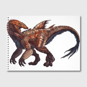 Альбом для рисования с принтом Сегнозавр в Новосибирске, 100% бумага
 | матовая бумага, плотность 200 мг. | Тематика изображения на принте: арт | динозавр | динозавр с перьями | доисторические | красный | красный динозавр | крылья | перья | рисунок | сегнозавр | теризинозавр | хищник