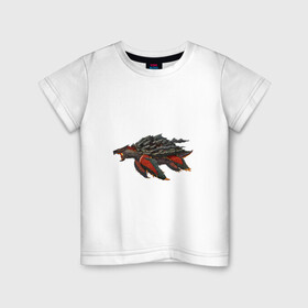 Детская футболка хлопок с принтом Вулканическая черепаха в Новосибирске, 100% хлопок | круглый вырез горловины, полуприлегающий силуэт, длина до линии бедер | арт | вулкан | динозавр | доисторические | дым | лава | рисунок | фантастика | фантастическое животное | черепаха