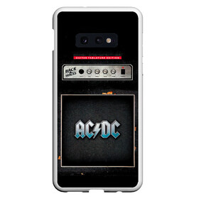 Чехол для Samsung S10E с принтом Backtracks - AC/DC в Новосибирске, Силикон | Область печати: задняя сторона чехла, без боковых панелей | ac dc | acdc | acdc ас дс | angus | back in black | highway to hell | mckinnon | you | австралийская | ангус янг | ас дс | асдс | блюз | в форме | гитара | группа | крис слэйд | метал | молния | музыка | певец | рок | рок н ролл | стиви янг