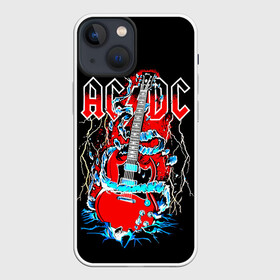 Чехол для iPhone 13 mini с принтом AC DC гитара в Новосибирске,  |  | ac dc | acdc | acdc ас дс | angus | back in black | highway to hell | mckinnon | you | австралийская | ангус янг | ас дс | асдс | блюз | в форме | гитара | группа | крис слэйд | метал | молния | музыка | певец | рок | рок н ролл | стиви янг