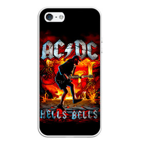 Чехол для iPhone 5/5S матовый с принтом AC/DC HELLS BELLS в Новосибирске, Силикон | Область печати: задняя сторона чехла, без боковых панелей | ac dc | acdc | acdc ас дс | angus | back in black | highway to hell | mckinnon | you | австралийская | ангус янг | ас дс | асдс | блюз | в форме | гитара | группа | крис слэйд | метал | молния | музыка | певец | рок | рок н ролл | стиви янг