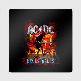 Магнит виниловый Квадрат с принтом AC/DC HELLS BELLS в Новосибирске, полимерный материал с магнитным слоем | размер 9*9 см, закругленные углы | ac dc | acdc | acdc ас дс | angus | back in black | highway to hell | mckinnon | you | австралийская | ангус янг | ас дс | асдс | блюз | в форме | гитара | группа | крис слэйд | метал | молния | музыка | певец | рок | рок н ролл | стиви янг
