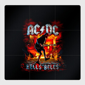 Магнитный плакат 3Х3 с принтом AC/DC HELLS BELLS в Новосибирске, Полимерный материал с магнитным слоем | 9 деталей размером 9*9 см | ac dc | acdc | acdc ас дс | angus | back in black | highway to hell | mckinnon | you | австралийская | ангус янг | ас дс | асдс | блюз | в форме | гитара | группа | крис слэйд | метал | молния | музыка | певец | рок | рок н ролл | стиви янг