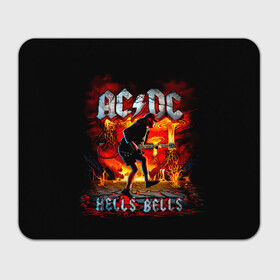 Коврик для мышки прямоугольный с принтом AC/DC HELLS BELLS в Новосибирске, натуральный каучук | размер 230 х 185 мм; запечатка лицевой стороны | ac dc | acdc | acdc ас дс | angus | back in black | highway to hell | mckinnon | you | австралийская | ангус янг | ас дс | асдс | блюз | в форме | гитара | группа | крис слэйд | метал | молния | музыка | певец | рок | рок н ролл | стиви янг