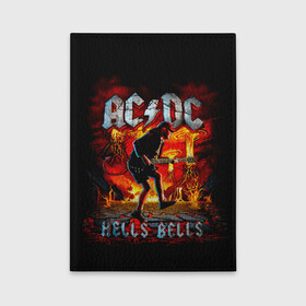 Обложка для автодокументов с принтом AC/DC HELLS BELLS в Новосибирске, натуральная кожа |  размер 19,9*13 см; внутри 4 больших “конверта” для документов и один маленький отдел — туда идеально встанут права | Тематика изображения на принте: ac dc | acdc | acdc ас дс | angus | back in black | highway to hell | mckinnon | you | австралийская | ангус янг | ас дс | асдс | блюз | в форме | гитара | группа | крис слэйд | метал | молния | музыка | певец | рок | рок н ролл | стиви янг