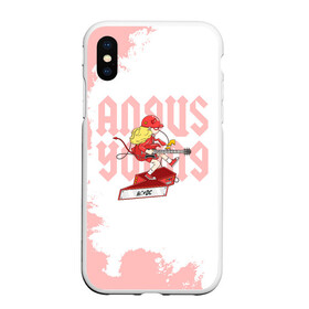 Чехол для iPhone XS Max матовый с принтом Angus Young AC/DC в Новосибирске, Силикон | Область печати: задняя сторона чехла, без боковых панелей | ac dc | acdc | acdc ас дс | angus | back in black | highway to hell | mckinnon | you | австралийская | ангус янг | ас дс | асдс | блюз | в форме | гитара | группа | крис слэйд | метал | молния | музыка | певец | рок | рок н ролл | стиви янг