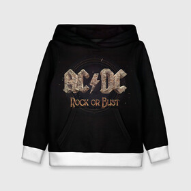 Детская толстовка 3D с принтом AC/DC Rock or Bust в Новосибирске, 100% полиэстер | двухслойный капюшон со шнурком для регулировки, мягкие манжеты на рукавах и по низу толстовки, спереди карман-кенгуру с мягким внутренним слоем | ac dc | acdc | acdc ас дс | angus young | back in black | highway to hell | mckinno | австралийская | ангус янг | ас дс | асдс | блюз | в форме | гитара | группа | крис слэйд | метал | молния | музыка | певец | рок | рок н ролл | стиви янг