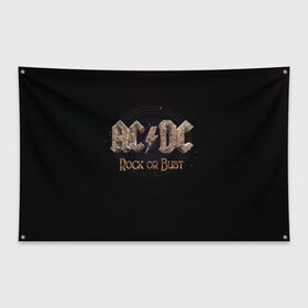 Флаг-баннер с принтом AC/DC Rock or Bust в Новосибирске, 100% полиэстер | размер 67 х 109 см, плотность ткани — 95 г/м2; по краям флага есть четыре люверса для крепления | ac dc | acdc | acdc ас дс | angus young | back in black | highway to hell | mckinno | австралийская | ангус янг | ас дс | асдс | блюз | в форме | гитара | группа | крис слэйд | метал | молния | музыка | певец | рок | рок н ролл | стиви янг