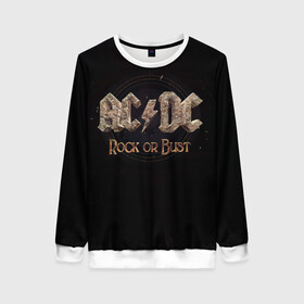 Женский свитшот 3D с принтом AC/DC Rock or Bust в Новосибирске, 100% полиэстер с мягким внутренним слоем | круглый вырез горловины, мягкая резинка на манжетах и поясе, свободная посадка по фигуре | ac dc | acdc | acdc ас дс | angus young | back in black | highway to hell | mckinno | австралийская | ангус янг | ас дс | асдс | блюз | в форме | гитара | группа | крис слэйд | метал | молния | музыка | певец | рок | рок н ролл | стиви янг