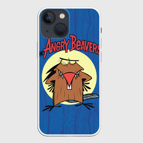 Чехол для iPhone 13 mini с принтом Крутые Бобры в Новосибирске,  |  | angry | cartoon | cartoon   series | cool | cool beavers | daggett doofus beaver | deggetu | norbert | tree bark | деггету | дэггет дофус | злой | кора дерева | крутой | крутые бобры | мульт   сериал | мультфильм | сердитый