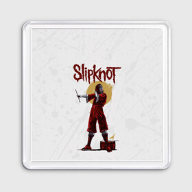 Магнит 55*55 с принтом SLIPKNOT | СЛИПКНОТ (Z) в Новосибирске, Пластик | Размер: 65*65 мм; Размер печати: 55*55 мм | joey jordison | rock | slipknot | джордисон джои | петля | рок | скользящий узел | слипкнот | тяжелый рок | удавка