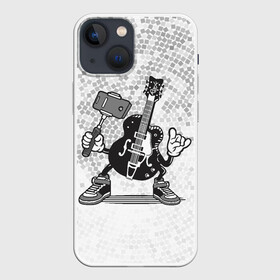 Чехол для iPhone 13 mini с принтом Гитара сэлфи в Новосибирске,  |  | peace | selfi | гитара | мир | рок | рокер | сэлфи | фотка | электрогитара