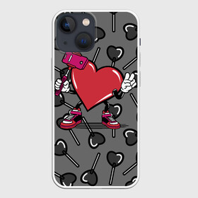 Чехол для iPhone 13 mini с принтом Сердечко сэлфи в Новосибирске,  |  | peace | selfi | мир | сердечко | сердце | сэлфи | фотка