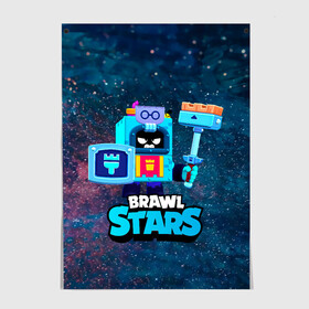 Постер с принтом ЭШ Ash Brawl Stars в Новосибирске, 100% бумага
 | бумага, плотность 150 мг. Матовая, но за счет высокого коэффициента гладкости имеет небольшой блеск и дает на свету блики, но в отличии от глянцевой бумаги не покрыта лаком | ash | brawl | brawl stars | brawlstars | brawl_stars | аш | бравл | бравлстарс | эш