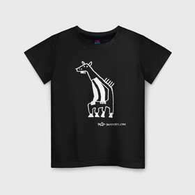 Детская футболка хлопок с принтом Кенгураф в Новосибирске, 100% хлопок | круглый вырез горловины, полуприлегающий силуэт, длина до линии бедер | жираф с руками | кенгуру с жирафом