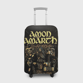 Чехол для чемодана 3D с принтом Amon Amarth в Новосибирске, 86% полиэфир, 14% спандекс | двустороннее нанесение принта, прорези для ручек и колес | amon amarth | metal | викинг метал | группы | дэт метал | метал | музыка | рок