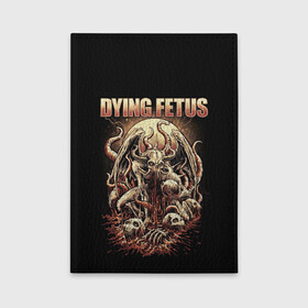 Обложка для автодокументов с принтом Dying Fetus в Новосибирске, натуральная кожа |  размер 19,9*13 см; внутри 4 больших “конверта” для документов и один маленький отдел — туда идеально встанут права | Тематика изображения на принте: death metal | dying fetus | грайндкор | группы | метал | музыка | рок