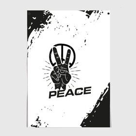Постер с принтом Peace | Мир (Z) в Новосибирске, 100% бумага
 | бумага, плотность 150 мг. Матовая, но за счет высокого коэффициента гладкости имеет небольшой блеск и дает на свету блики, но в отличии от глянцевой бумаги не покрыта лаком | anarchy | hippies | peace | анархизм | анархия | два пальца | знак | знаки | любовь | мир | хиппи