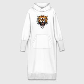 Платье удлиненное хлопок с принтом Boss Tiger в Новосибирске,  |  | 2022 | animal | cat | lion | tiger | год тигра | животные | зубы | кот | кошка | лев | охотник | полосатый | природа | тигр | тигренок | тигрица | хищник