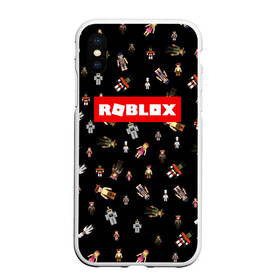 Чехол для iPhone XS Max матовый с принтом ROBLOX PATTERN | РОБЛОКС (Z) в Новосибирске, Силикон | Область печати: задняя сторона чехла, без боковых панелей | Тематика изображения на принте: game | gamer | pattern | roblox | simulator | игра | конструктор | паттерн | роблок | роблокс | симулятор | строительство | фигура