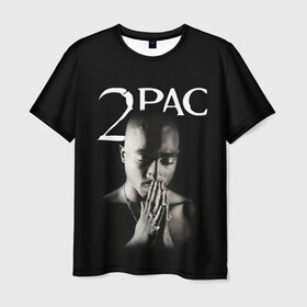 Мужская футболка 3D с принтом TUPAC в Новосибирске, 100% полиэфир | прямой крой, круглый вырез горловины, длина до линии бедер | Тематика изображения на принте: 2pac | black | gangsta | hip hop | legend | music | rap | shakur | tupac | usa | гангстер | музыка | рэп | сша | тупак | хип хоп | шакур