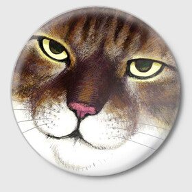 Значок с принтом Ore, Tsushima в Новосибирске,  металл | круглая форма, металлическая застежка в виде булавки | anime | cat | manga | neko | ore | tsushima | аниме | кот | котик | манга | неко | цусима | я цусима