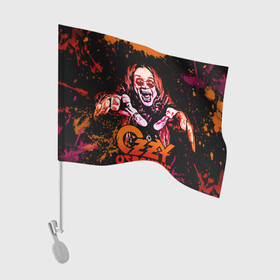 Флаг для автомобиля с принтом Ozzy Osbourne в Новосибирске, 100% полиэстер | Размер: 30*21 см | black sabbath | hard rock | heavy metal | john michael osbourne | ozzy osbourne | джон майкл осборн | оззи осборн | хард рок | хеви метал